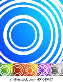 Abstract background set. Square format backgrounds with geometric element in 5 colors + grayscale version