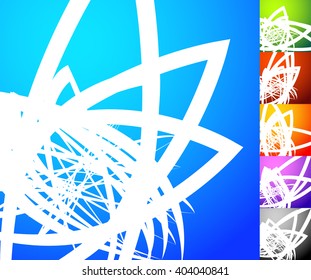 Abstract background set. Square format backgrounds with geometric element in 5 colors + grayscale version