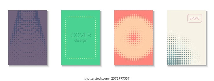 Abstract Background Set. Summer Art In Minimal Design. Futuristic Elements On Flat Page. Graphic Flyer. Minimalist Music Template. Geometric Halftone Texture. Trendy Abstract Background