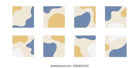 Abstract background set. Template for social media post, banner, sale and shopping advertising. Modern colored shapes and lines. Vector design