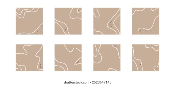 Abstract background set. Template for social media post, banner, sale and shopping advertising. Modern colored shapes and lines. Vector design