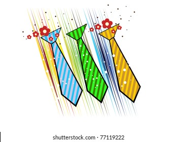abstract background with set of three colorful tie