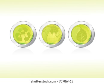 abstract background with set of three ecology icons