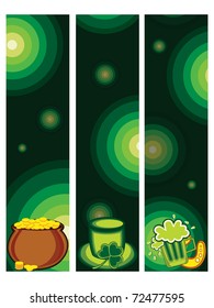 abstract background with set of three st. patrick day banner, illustration