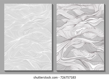 Abstract background set of title page in doodle style. 