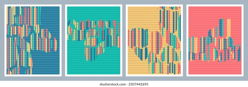 Abstract background set in trending vibrant colors. Minimalism banners design elements collection. Minimalist aesthetic.