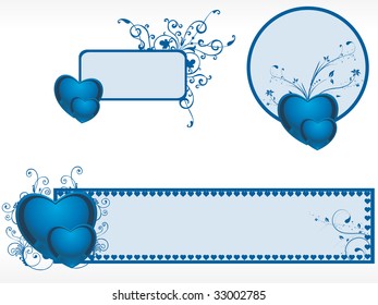 abstract background with set of valentine day banner