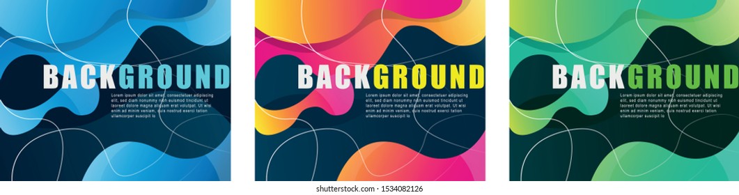 Abstract background set, vector. Colorful wallpaper