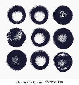 Abstract background. Set of vector ink strokes. Black and white illustration