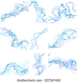 Abstract background set  in water wave style
