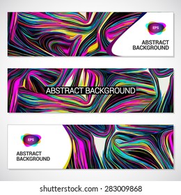 Abstract background set, wavy style.