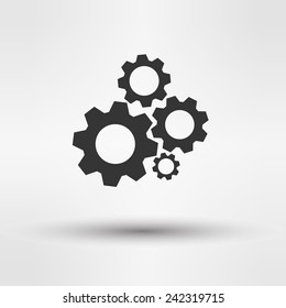 abstract background with settings web icon, flat design