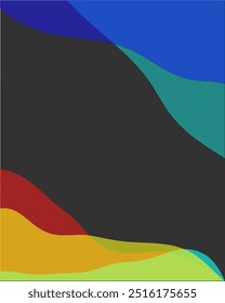 abstract background with several colors and wavy objects