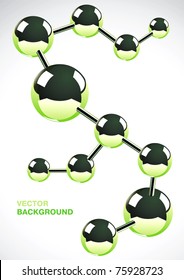 Abstract background of several interconnected metal atoms