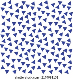 Abstract background with several small blue triangles laid out in a striped pattern.