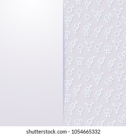 Abstract background with sexuality symbols. Vector illustration.