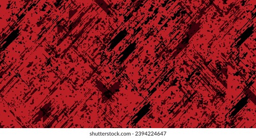 Abstract background of shabby concrete wall surface with bright red paint and weathered parts.vector illustration