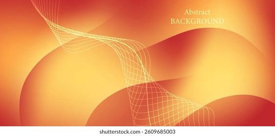 Abstract background with shades of orange and red. The design emphasizes the use of subtle lines and waves to create depth and draw the eye. Thin lines add movement and draw attention.