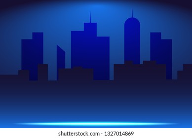 Abstract Background, shadows, blue buildings with Glow light effect  for background images.