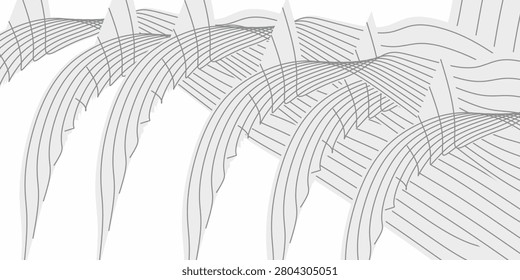 abstract background of shadows palm leaves on a white wall. White and Black
