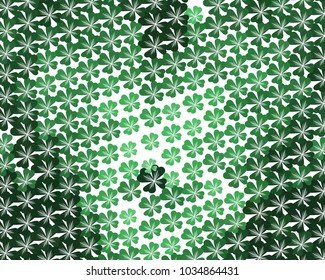 Abstract background with shamrocks. Vector clip art.