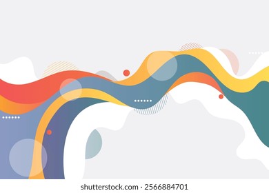 Abstract background shape and colorful wavy design