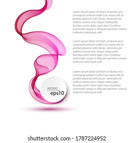 
Abstract background shape creative design. Vertical pink trendy wave with shadow.