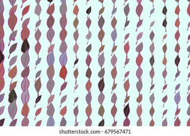 Abstract background with shape of leaves drawing pattern. Style of mosaic or tile. Vector illustration graphic.