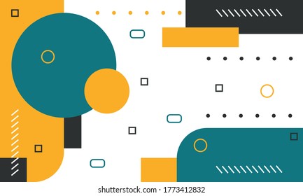 Abstract Background shape and line yellow and blue for Social media feed post banner