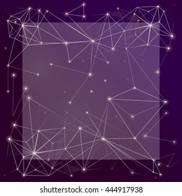 Abstract background from shape, lines and points. violet option.