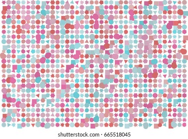 Abstract background with shape of mixed pattern. Style of mosaic or tile. Vector illustration graphic.