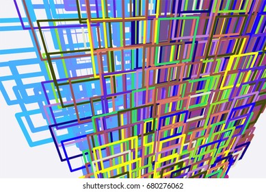 Abstract background with shape of square, rectangle pattern. 3D perspective view. Vector illustration graphic.