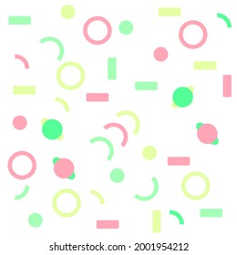 abstract background with the shape of various buildings in cheerful colors