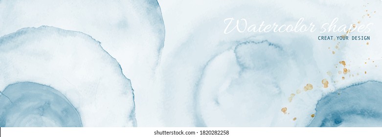 Fondo abstracto con formas de color azul y dorado salpicado
