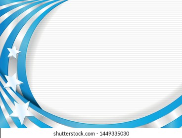 Abstract background with shapes blue and white with the colors of the flag of Guayaquil city, for use as Diploma or Certificate. Vector image