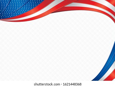 Abstract background with shapes with the colors of the flag of USA to use as Diploma or Certificate