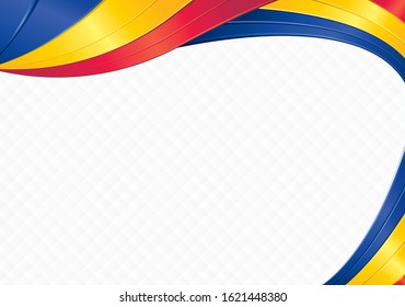 Abstract background with shapes with the colors of the flag of Chad to use as Diploma or Certificate