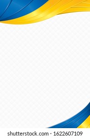 Abstract background with shapes with the colors of the flag of Ukraine to use as Diploma or Certificate