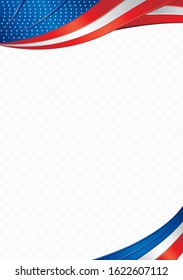 Abstract background with shapes with the colors of the flag of USA to use as Diploma or Certificate