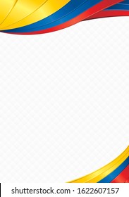 Abstract background with shapes with the colors of the flag of Ecuador, Colombia or Venezuela to use as Diploma or Certificate