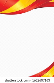 Abstract background with shapes with the colors of the flag of Spain to use as Diploma or Certificate