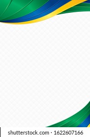Abstract background with shapes with the colors of the flag of Brazil to use as Diploma or Certificate