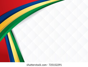 Abstract background with shapes with the colors of the flag of Mauritius, to use as Diploma or Certificate