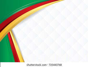 Abstract background with shapes with the colors of the flag of Cameroon, to use as Diploma or Certificate. Vector image