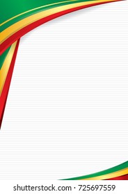 Abstract background with shapes with the colors of the flag of Senegal, to use as Diploma or Certificate. Format A4. Vector image