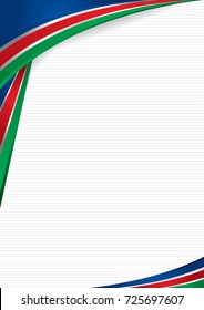 Abstract background with shapes with the colors of the flag of Namibia, to use as Diploma or Certificate. Format A4. Vector image