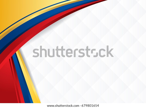 エクアドル コロンビア ベネズエラの国旗の色を持つ抽象的な背景で 卒業証書または証明書として使用 のベクター画像素材 ロイヤリティフリー