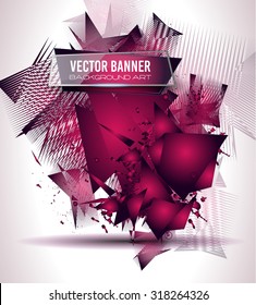 Abstract Background with Shapes Explosion For Cover, Flyers template, Brochure Layouts, Prnted Material, Business Cards, Magazine Page Patterns.