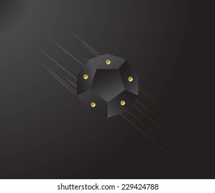 Abstract background with shapes and gold