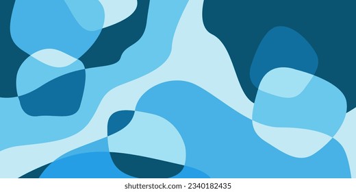 Abstract background of shapes of light and dark blue shades of color.